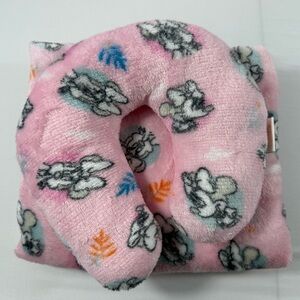 Disney Baby Minnie Mouse 35x34 Plush Baby Blanket w/Matching Neck Pillow